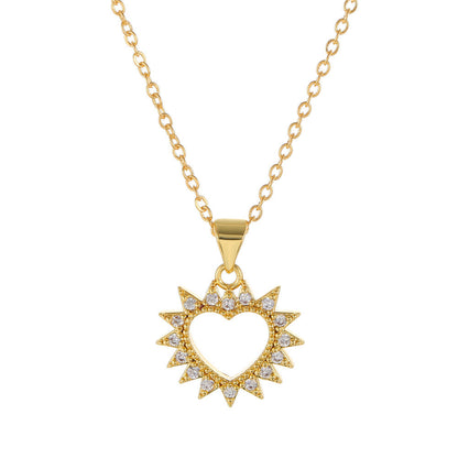 Flower Moon Sun Pendant Necklace For Women